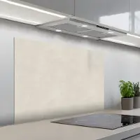 KitchenYeah Spatscherm 100x65 cm - Zelfklevende achterwand Zandkleurig - Modern - Egaal - Keuken muurbeschermer - Spatwand fornuis