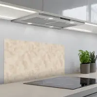 KitchenYeah Spatscherm 90x45 cm - Zelfklevende achterwand Structuur - Spikkels - Beige - Keuken muurbeschermer - Spatwand fornuis