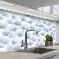 KitchenYeah Keuken achterwand 100x60 cm - Spatscherm zelfklevend Waaier - Modern - Blauw - Muurbeschermer - Spatwand fornuis