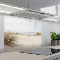 KitchenYeah Spatscherm 90x70 cm - Zelfklevende achterwand Wolken - Duinlandschap - Zand - Keuken muurbeschermer - Spatwand fornuis