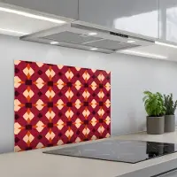 KitchenYeah Spatscherm 70x50 cm - Zelfklevende achterwand Retro - Patroon - Kleurrijk - Keuken muurbeschermer - Spatwand fornuis