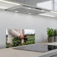 KitchenYeah Spatscherm 60x30 cm - Zelfklevende achterwand Bieten - Vers - Moestuin - Keuken muurbeschermer - Spatwand fornuis