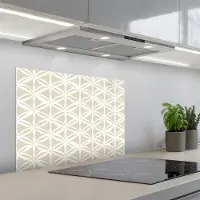 KitchenYeah Spatscherm 70x50 cm - Zelfklevende achterwand Motief - Modern - Beige - Keuken muurbeschermer - Spatwand fornuis