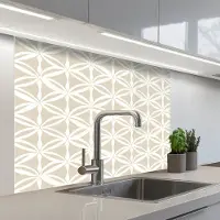KitchenYeah Keuken achterwand 100x80 cm - Spatscherm zelfklevend Motief - Modern - Beige - Muurbeschermer - Spatwand fornuis