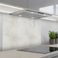 KitchenYeah Spatscherm 80x55 cm - Zelfklevende achterwand Grijs - Marmer print - Aders - Keuken muurbeschermer - Spatwand fornuis