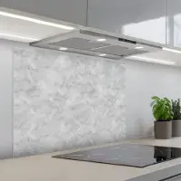 KitchenYeah Spatscherm 80x60 cm - Zelfklevende achterwand Grijs - Marmer print - Mat - Keuken muurbeschermer - Spatwand fornuis
