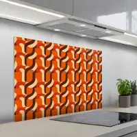 KitchenYeah Spatscherm 100x65 cm - Zelfklevende achterwand Retro - Modern - Kleurrijk - Keuken muurbeschermer - Spatwand fornuis