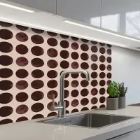 KitchenYeah Keuken achterwand 80x60 cm - Spatscherm zelfklevend Stippen - Patroon - Bruin - Muurbeschermer - Spatwand fornuis