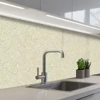 KitchenYeah Keuken achterwand 300x80 cm - Spatscherm zelfklevend Geometrisch - Lijnen - Groen - Muurbeschermer - Spatwand fornuis