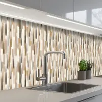 KitchenYeah Keuken achterwand 500x80 cm - Spatscherm zelfklevend Abstract - Patroon - Kwaststreken - Muurbeschermer - Spatwand fornuis