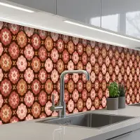 KitchenYeah Keuken achterwand 350x60 cm - Spatscherm zelfklevend Geometrisch - Bloemen - Kleurrijk - Muurbeschermer - Spatwand fornuis