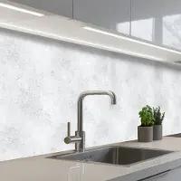 KitchenYeah Keuken achterwand 500x80 cm - Spatscherm zelfklevend Lichtgrijs - Betonstructuur - Subtiel - Muurbeschermer - Spatwand fornuis