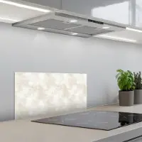 KitchenYeah Spatscherm 60x30 cm - Zelfklevende achterwand Subtiel - Structuur - Beige - Keuken muurbeschermer - Spatwand fornuis