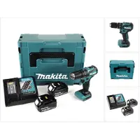 Makita Boormachine + slagboor, DHP 483 RMJ Accu klopboormachine 18V 40Nm in Makpac + 2x 4,0 Ah accu + lader (Oplaadbare batterij)