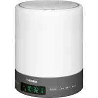 Beurer WL 50 Wake-up light – FM radio - Bluetooth voor eigen muziek - Nachtlamp – Alarm/Snooze - LED wit en 4 kleuren sfeerlicht – 3 Melodieën - Incl. USB adapter/Aux kabel – 3 Jaar garantie
