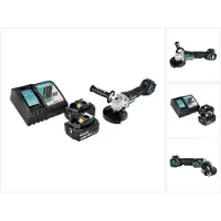Makita DGA 517 RM accu haakse slijper 18 V 125 mm borstelloos + 2x accu 4.0 Ah + lader