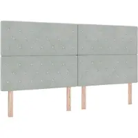 vidaXL LED Hoofdbord met hoofdeinde Lichtgrijs 200 cm Fluweel