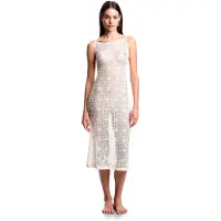 Emporio Armani Dames Kanten beige jurk (XS), Katoen, Strandkleding, Mouwloos / spaghettibandjes EW000608_AF20251