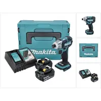 Makita DTS 141 RMJ Accu Impulsmoersleutel 18 V 40 Nm 1/4" Borstelloos + 2x Accu 4.0 Ah + Lader + Mak (Oplaadbare batterij)