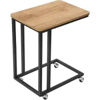 Begryf Bijzettafel - Honingkleur - C-vorm - 55x35x60 cm - Met Wielen of Stelpoten - Industrieel Design