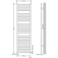 LuxeBath Elektrische badkamerradiator met verwarmingselement 1200W 500x1800 mm antraciet recht met zijaansluiting