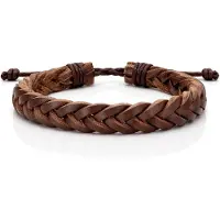 LGT JWLS Gevlochten leren armband LGT Jewels Heren Bruin