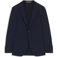 BOSS Slim-fit colbert van scheerwol en zijde