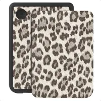 Selencia Sabi Bookcase met panterprint voor de Kobo Clara Colour / Clara BW - Soft Ivory