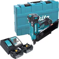 Makita DBN 900 RFK accu-spijkermachine 18 V 50 - 90 mm borstelloos + 2x accu 3,0 Ah + oplader + koffer