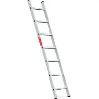Baulich Professionele aanleunladder aluminium - 7 treden - Rechte ladder met antislip sporten - Lichtgewicht constructie - Werkhoogte 295 cm - 150 kg belastbaar