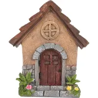 Gistuch Hekje voor een feeënwereld, rijk aan details, 4,9 cm hoog, 4,1 cm breed, gemaakt van sterk hars, een miniatuur decoratie voor wanden en kerstbomen