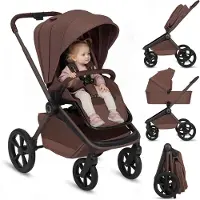 Lionelo Freya 2in1 Kinderwagen – Reiswieg & Wandelwagen – Vanaf Geboorte tot 22 kg – Premium Buggy - PU-Wielen met Vering – Voor- & Achterwaarts Zitje – UPF50+ Kap – Compleet Accessoiresysteem