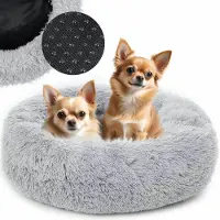 Mersjo Serie - Pluche Ronde Dierenbed - 60cm - Grijs