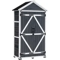 MCombo Tuinkast Hout – Grijs – 1000EY – 90x48x178 cm – Waterdicht