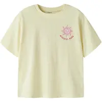 Name it KIDS T-shirt met backprint lichtgeel Meisjes Katoen Ronde hals - maat 116