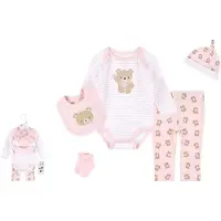 VBM babykleding - 5-delige set - rompertje-broekje-muts-kousjes-slabbetje - 0-3 maand