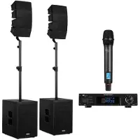 VONYX VX922 Professionele zangerset - 2.2 PA systeem met line array speakers en UHF microfoon - 1600W
