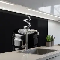 KitchenYeah Keuken achterwand 80x60 cm - Spatscherm zelfklevend Kurkentrekker - Wijn - Zwart - Wit - Muurbeschermer - Spatwand fornuis