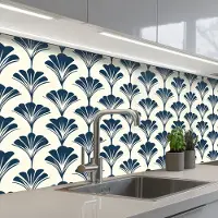 KitchenYeah Keuken achterwand 150x80 cm - Spatscherm zelfklevend Klassiek - Motief - Blauw - Muurbeschermer - Spatwand fornuis