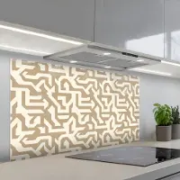 KitchenYeah Spatscherm 120x60 cm - Zelfklevende achterwand Modern - Abstract - Beige - Keuken muurbeschermer - Spatwand fornuis