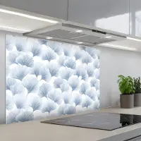 KitchenYeah Spatscherm 80x55 cm - Zelfklevende achterwand Waaier - Modern - Blauw - Keuken muurbeschermer - Spatwand fornuis