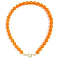 Yehwang Ketting met kralen en frontsluiting-12mm Oranje- koningsdag