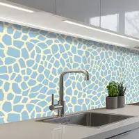 KitchenYeah Keuken achterwand 200x80 cm - Spatscherm zelfklevend Giraf - Modern - Blauw - Muurbeschermer - Spatwand fornuis