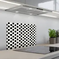 KitchenYeah Spatscherm 60x45 cm - Zelfklevende achterwand Klassiek - Stippen - Zwart - Keuken muurbeschermer - Spatwand fornuis