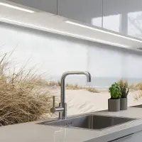 KitchenYeah Keuken achterwand 300x80 cm - Spatscherm zelfklevend Wolken - Duinlandschap - Zand - Muurbeschermer - Spatwand fornuis