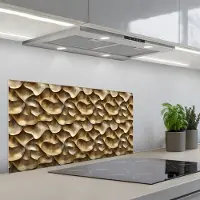 KitchenYeah Spatscherm 80x40 cm - Zelfklevende achterwand Abstract - Antiek - Goud - Keuken muurbeschermer - Spatwand fornuis