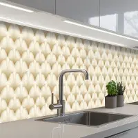KitchenYeah Keuken achterwand 400x60 cm - Spatscherm zelfklevend Waaier - Motief - Goud - Muurbeschermer - Spatwand fornuis