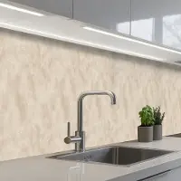 KitchenYeah Keuken achterwand 500x60 cm - Spatscherm zelfklevend Structuur - Spikkels - Beige - Muurbeschermer - Spatwand fornuis