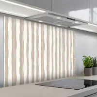 KitchenYeah Spatscherm 120x80 cm - Zelfklevende achterwand Minimalistisch - Strepen - Beige - Keuken muurbeschermer - Spatwand fornuis