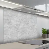 KitchenYeah Spatscherm 100x75 cm - Zelfklevende achterwand Grijs - Marmer print - Mat - Keuken muurbeschermer - Spatwand fornuis